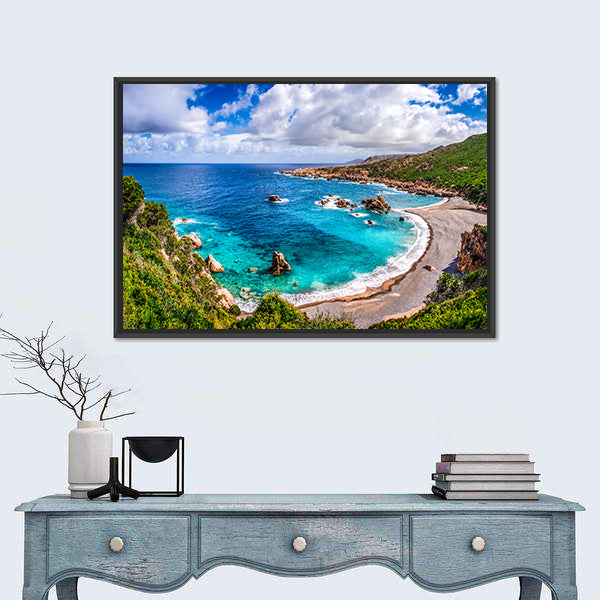 Turquoise Bay at Costa Paradiso, Sardinia Canvas Wall Art