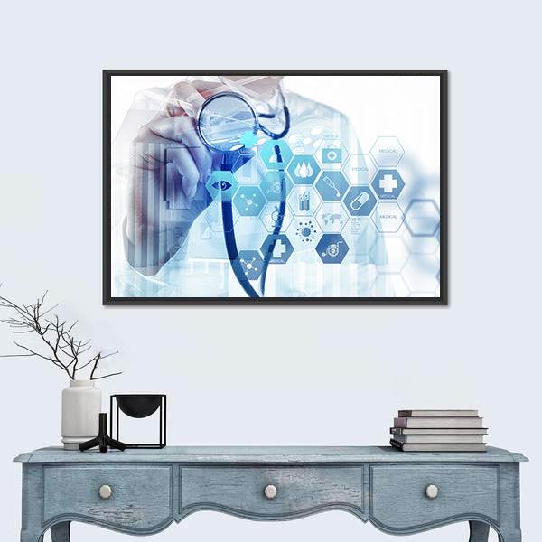 Smart Medical Doctor Digital Canvas Wall Art