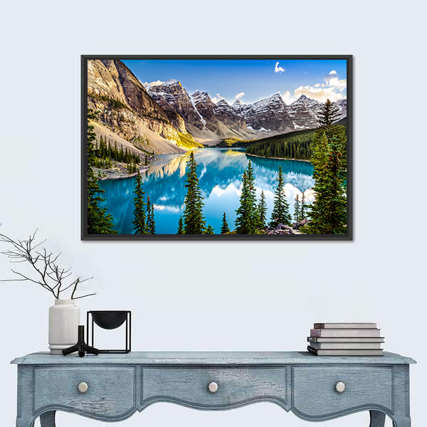Moraine Lake In Alberta Canvas Wall Art