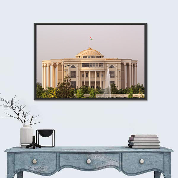 Palais Des Nations In The Morning Canvas Wall Art