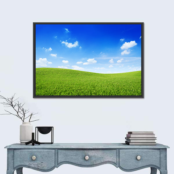 Green Grassy Hills Canvas Wall Art