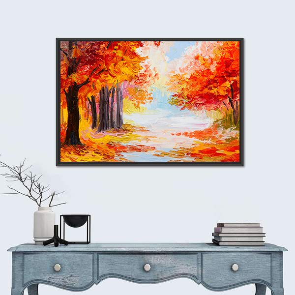 Colorful Autumn Forest Abstract Canvas Wall Art