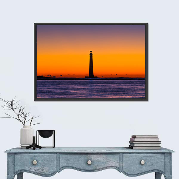 Morris Island Lighthouse at Sunset Canvas Wall Art