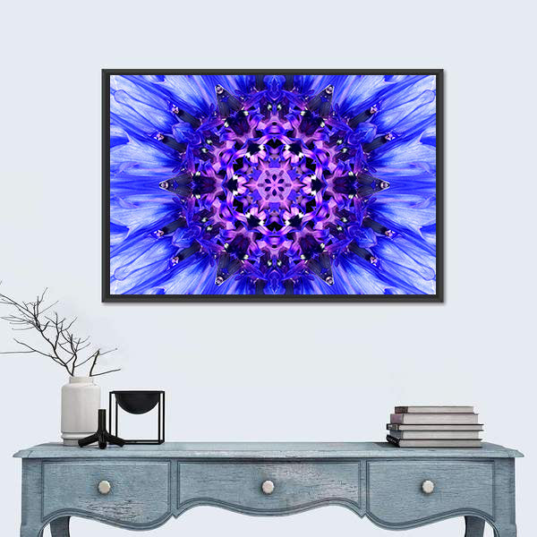 Blue Mandala Flower Canvas Wall Art
