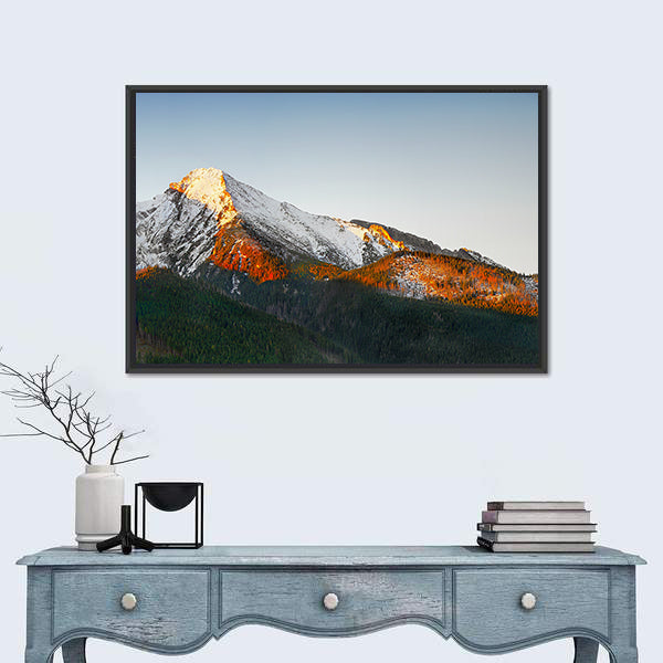 Snow Capped Peaks At Sunrise Canvas Wall Art