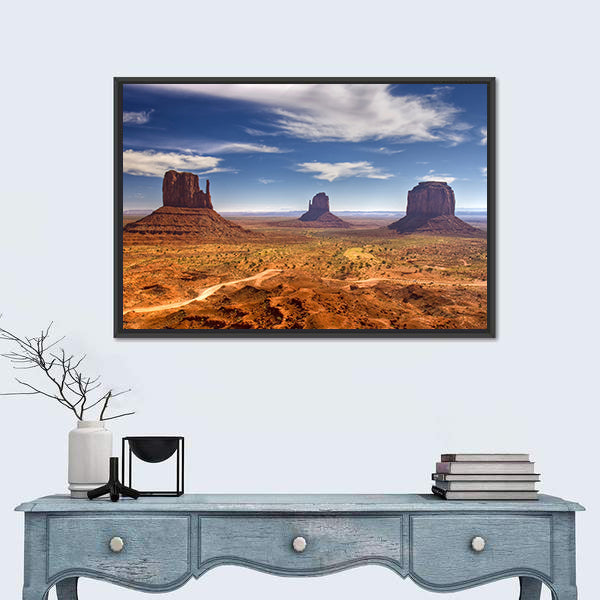Monument Valley Buttes in Warm Desert Light Canvas Wall Art