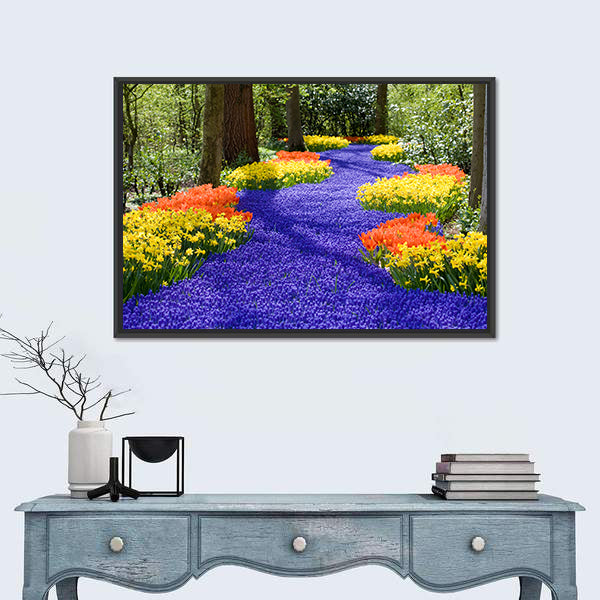 Field Of Spring Flowers Canvas Wall Art