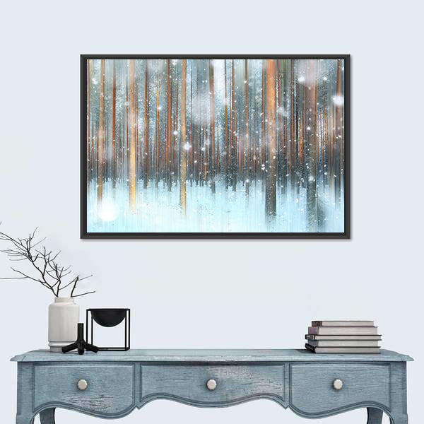 Magical Winter Forest Canvas Wall Art