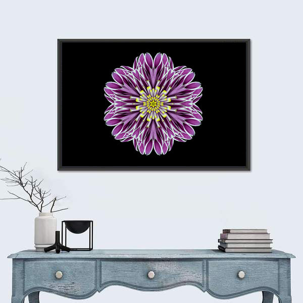 Scenic Purple Mandala Flower Canvas Wall Art