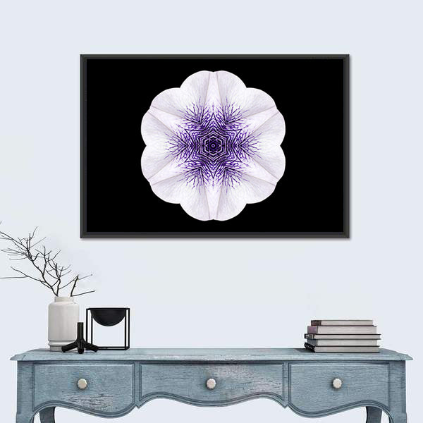 White Flower Mandala Canvas Wall Art