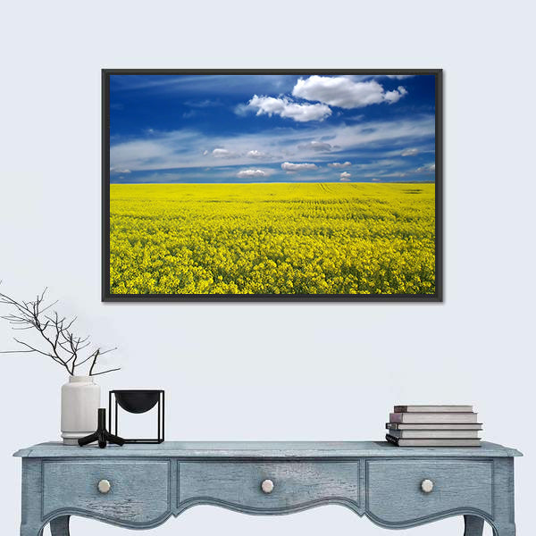 Golden Canola Field Canvas Wall Art
