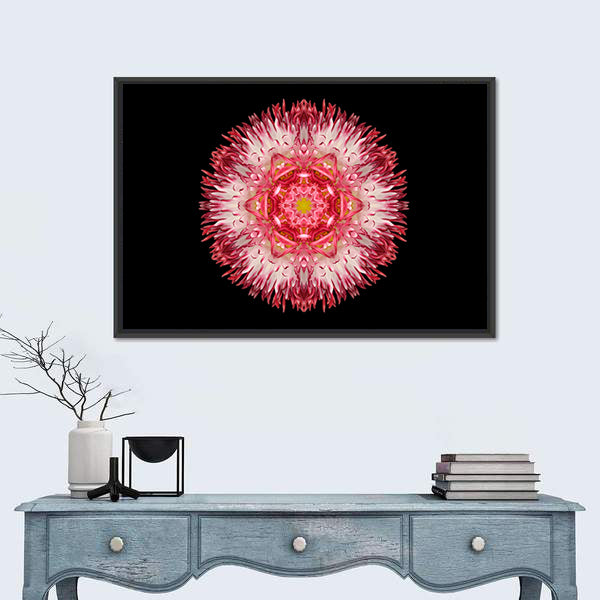 Pink Mandala Flower Canvas Wall Art