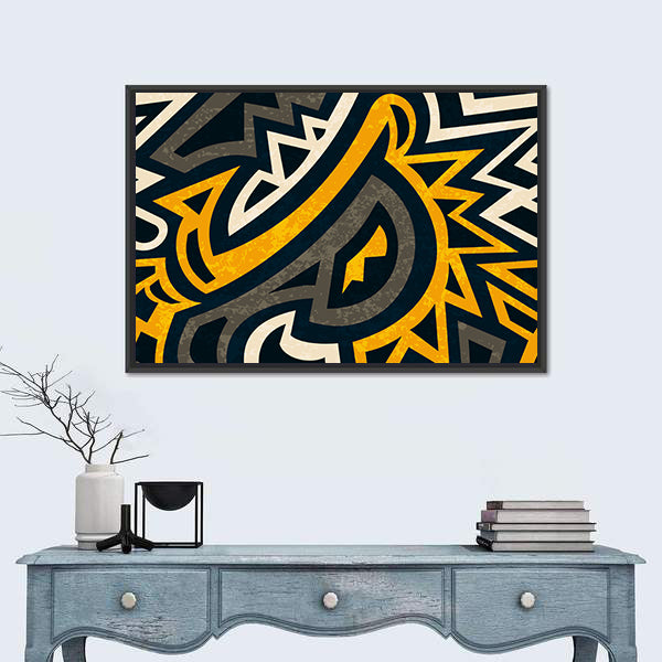 Seamless African Geometric Pattern Canvas Wall Art