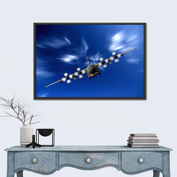 C130 Military Airplane Canvas Wall Art