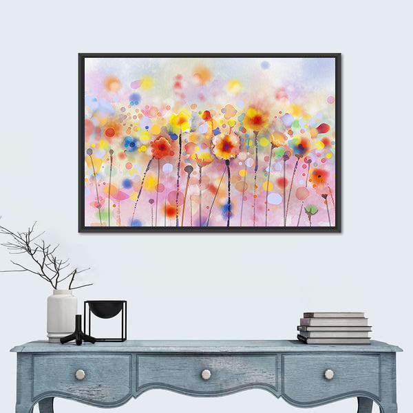 Floral Watercolor Abstract Canvas Wall Art