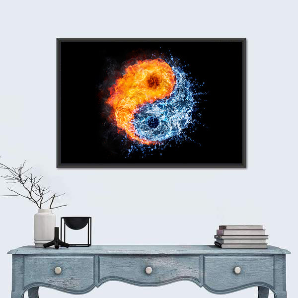 Fire And Water Tao Symbol Canvas Wall Art