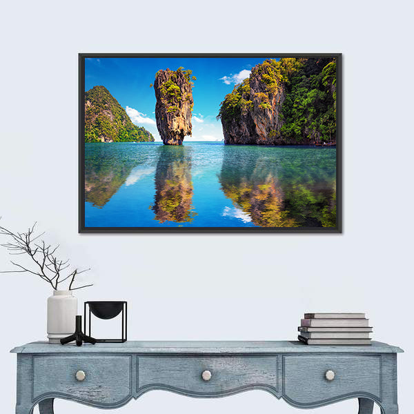 James Bond Island Reflection In Phuket Canvas Wall Art