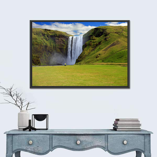 Skogarfoss Waterfall In South East Iceland Canvas Wall Art