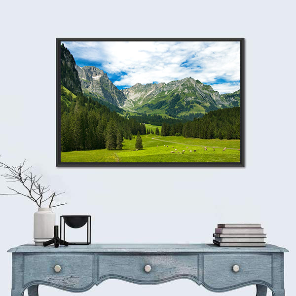Arnibach Valley Near Engelberg Canvas Wall Art