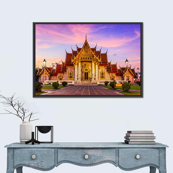 The Marble Temple In Thailand Canvas Wall Art