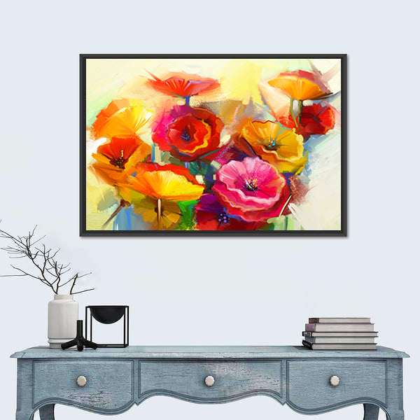 Colorful Spring Flowers Canvas Wall Art