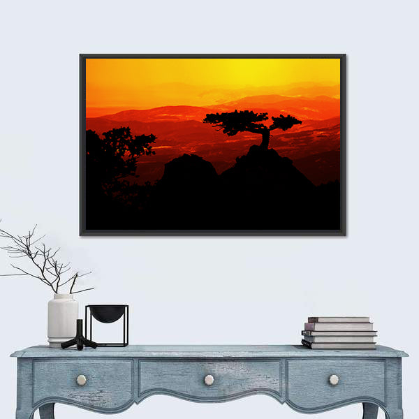 African Jungle Sunset Canvas Wall Art