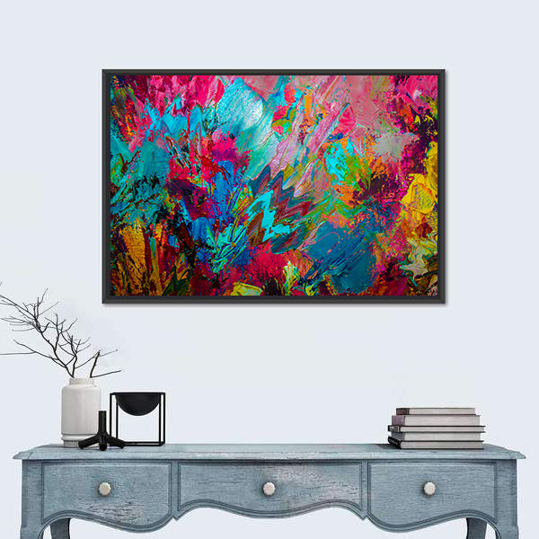 Colorful Brushstrokes Abstract Canvas Wall Art