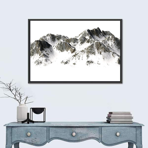 Snowy Mountain Peak Canvas Wall Art