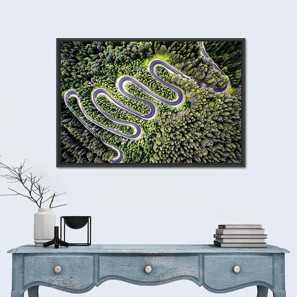 Transfagarasan Curvy Road In Romania Canvas Wall Art