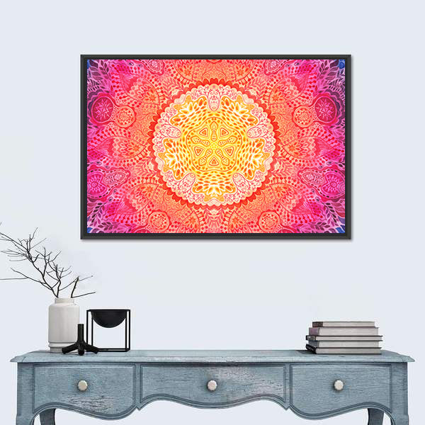 Watercolor Mandala Canvas Wall Art