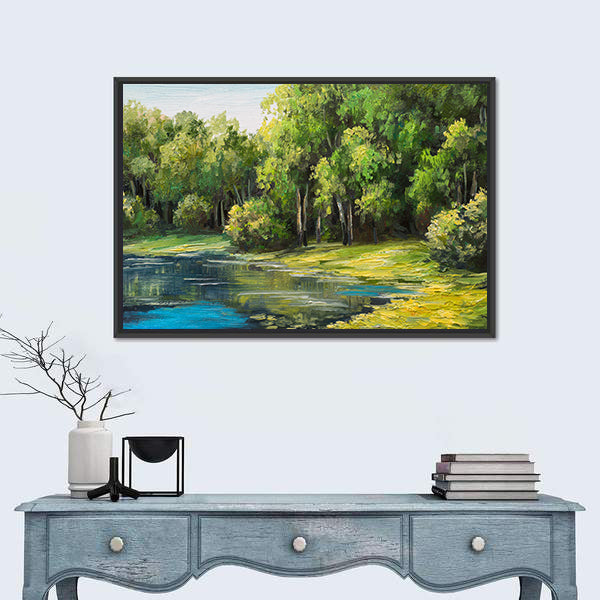 Lake in the Forest Canvas Wall Art