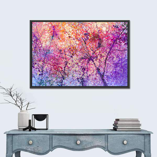 Cherry Blossom Flower Abstract Canvas Wall Art
