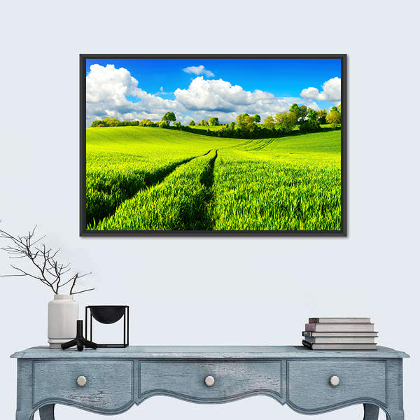Idyllic Green Fields Canvas Wall Art