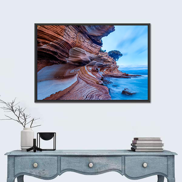 Painted Cliffs on Maria Island Canvas Wall Art