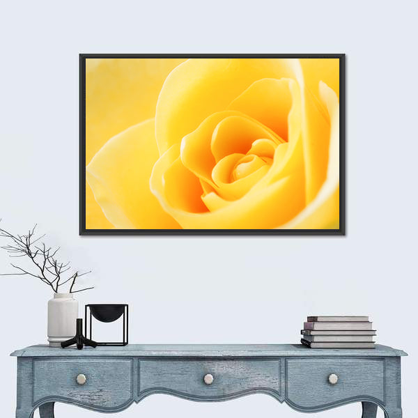 Yellow Rose Close-Up Canvas Wall Art