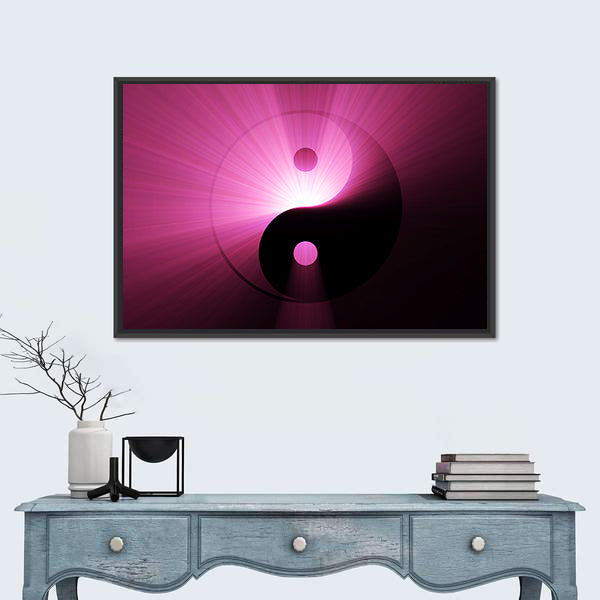 Tai Chi Yin Yang Light Flare Canvas Wall Art