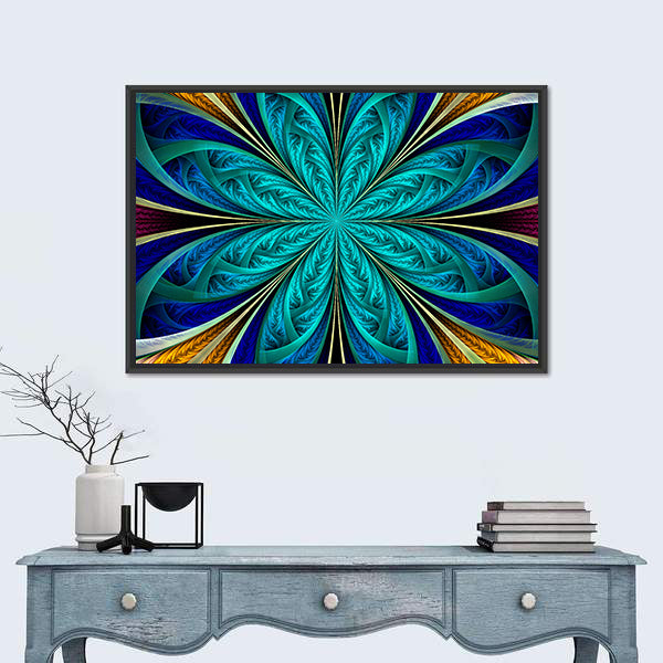 Multicolored Fractal Flower Canvas Wall Art