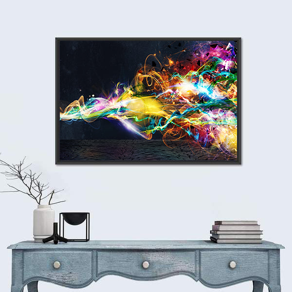 Colorful Light In Motion Canvas Wall Art