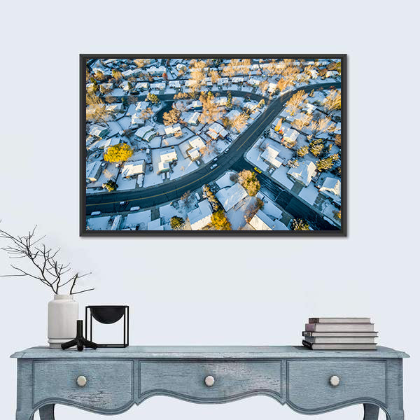 Fort Collins Cityscape In Colorado Canvas Wall Art