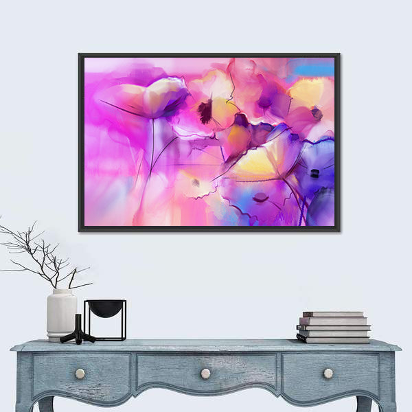 Tulip Flowers Abstract Canvas Wall Art