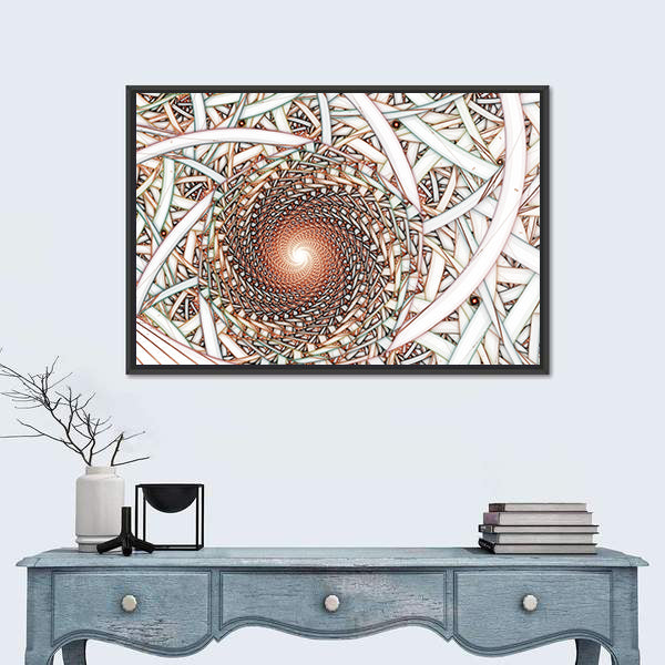 Shiny Fractal Spiral Canvas Wall Art