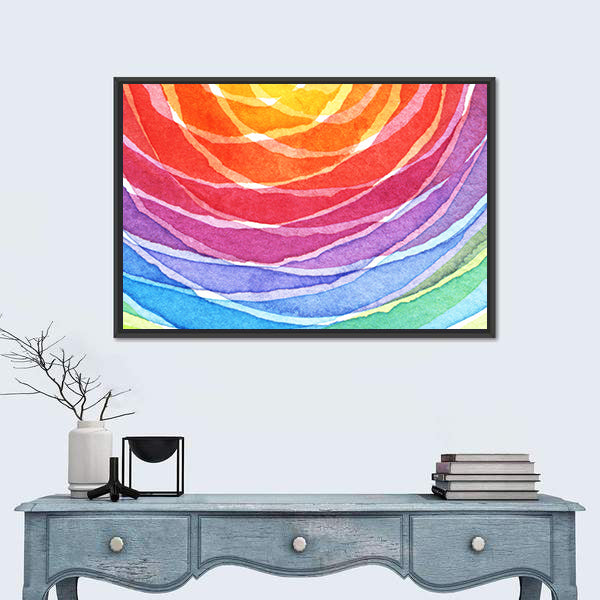 Rainbow Acrylic Abstract Canvas Wall Art