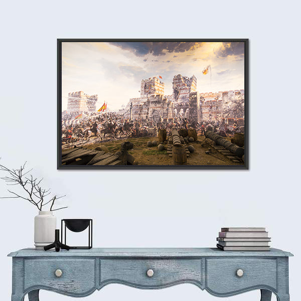 Historic Fall of Constantinople In 1453 Canvas Wall Art