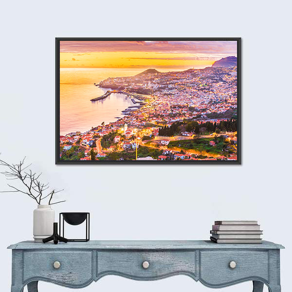 Madeira Island Sunset Harbor Canvas Wall Art
