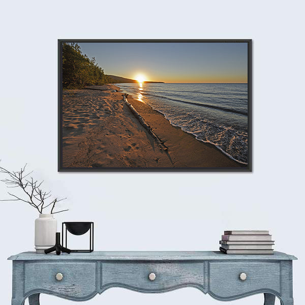 Lake Superior at Sunset Canvas Wall Art