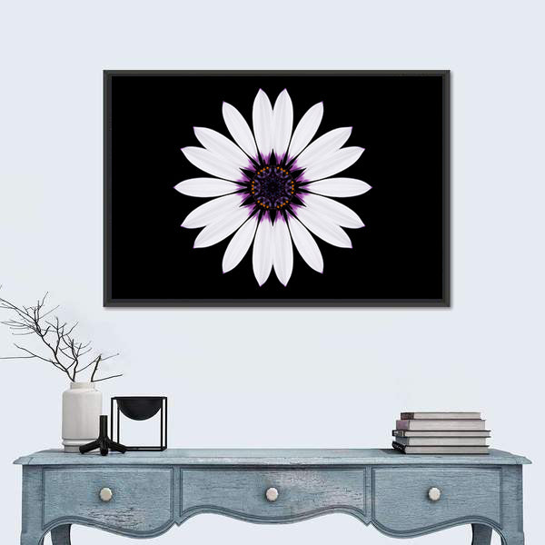 White Flower Mandala Canvas Wall Art0