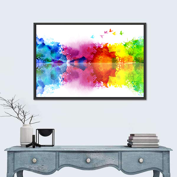 Flying Flock Of Birds Canvas Wall Art