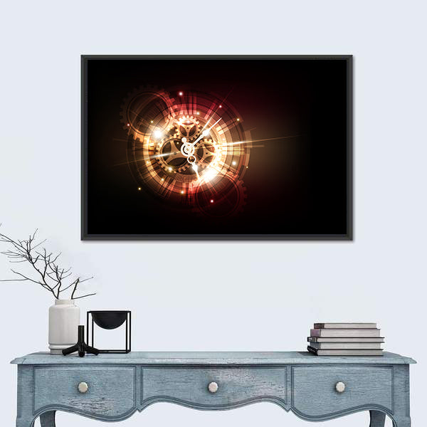 Clock Time Machine Concept Canvas Wall Art