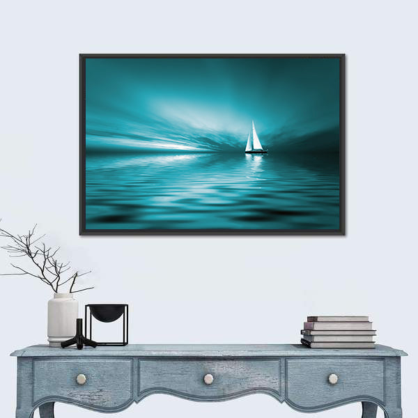 Sailing At Sunset Canvas Wall Art
