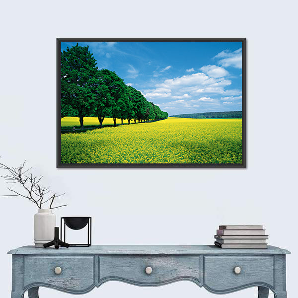 Spring Fields And Allee In Summer Canvas Wall Art